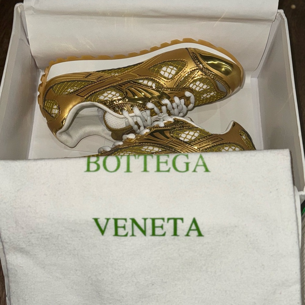 Bottega Veneta Metallic Gold Sneakers